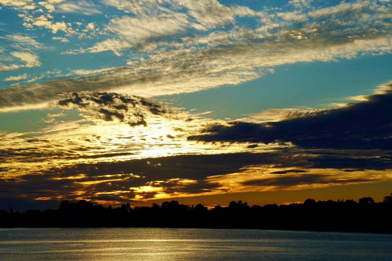 Golden sunset clouds